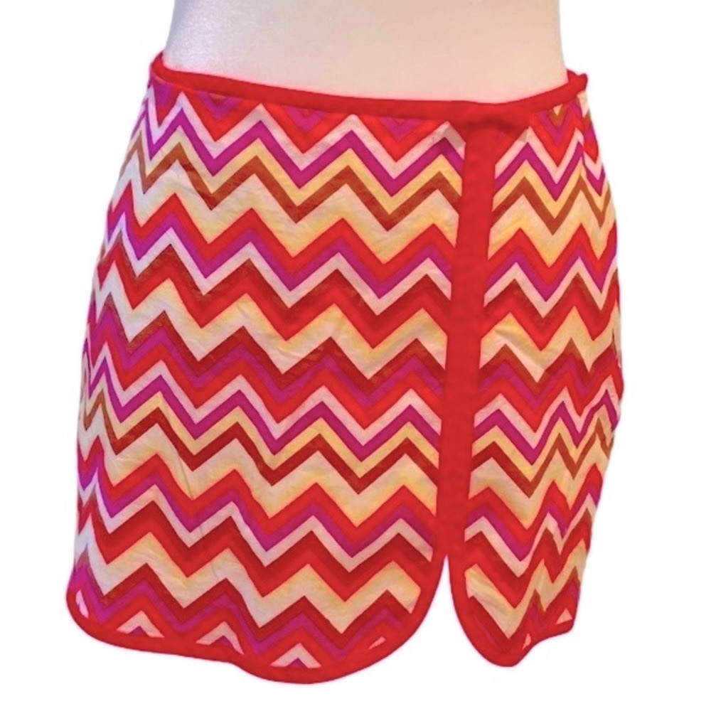 Tibi Striped Chevron Wrap Mini Skirt 6